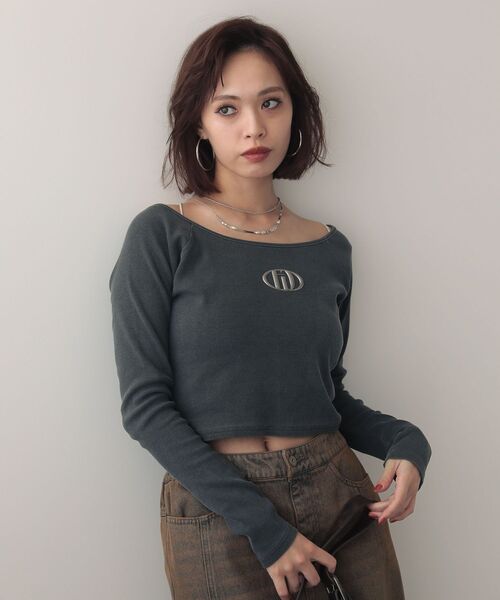 EGOIST（エゴイスト）の「EGOISTピグメントリブプルオーバー（Tシャツ/カットソー・レディース・オレンジ/ライトベージュ/グレー・FREE）」の13枚目の写真