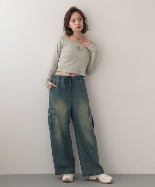 EGOIST（エゴイスト）の「EGOISTピグメントリブプルオーバー（Tシャツ/カットソー・レディース・オレンジ/ライトベージュ/グレー・FREE）」の15枚目の写真