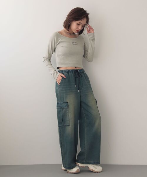 EGOIST（エゴイスト）の「EGOISTピグメントリブプルオーバー（Tシャツ/カットソー・レディース・オレンジ/ライトベージュ/グレー・FREE）」の17枚目の写真