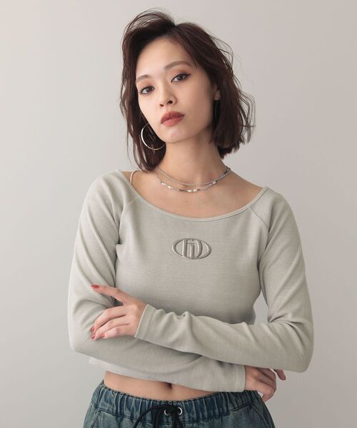 EGOIST（エゴイスト）の「EGOISTピグメントリブプルオーバー（Tシャツ/カットソー・レディース・オレンジ/ライトベージュ/グレー・FREE）」の19枚目の写真