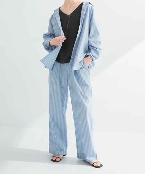 URBAN RESEARCH(アーバンリサーチ)の「new basic インドスビンコットンストライプパンツ(その他パンツ・レディース・ブルー・FREE)」の1枚目の写真