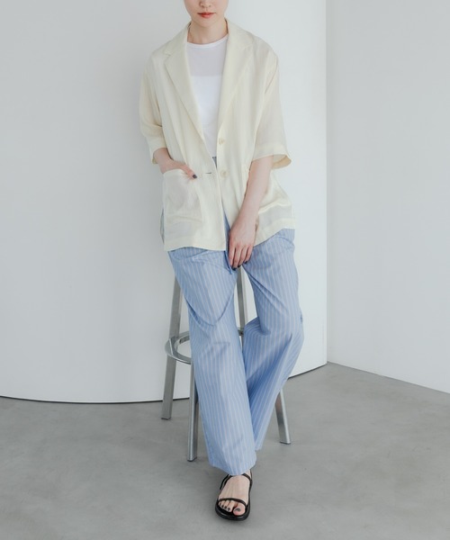 URBAN RESEARCH(アーバンリサーチ)の「new basic インドスビンコットンストライプパンツ(その他パンツ・レディース・ブルー・FREE)」の6枚目の写真