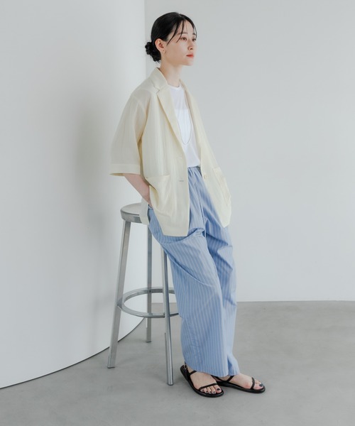 URBAN RESEARCH(アーバンリサーチ)の「new basic インドスビンコットンストライプパンツ(その他パンツ・レディース・ブルー・FREE)」の7枚目の写真