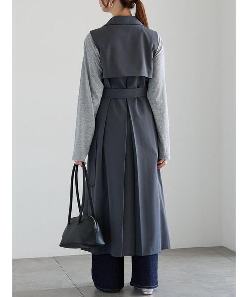 Te chichi（テチチ）の「【宮本茉由着用】ロングジレワンピース（ワンピース・レディース・ベージュ/チャコールグレー・F）」の10枚目の写真