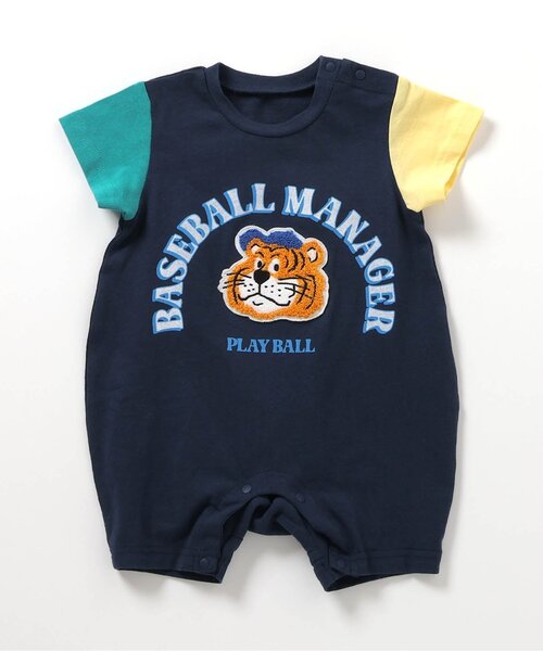 BREEZE（ブリーズ）の「アニマルカレッジロンパス（ロンパース・キッズ・ネイビー/イエロー/グリーン/ピンク/オフホワイト・70/80）」の4枚目の写真