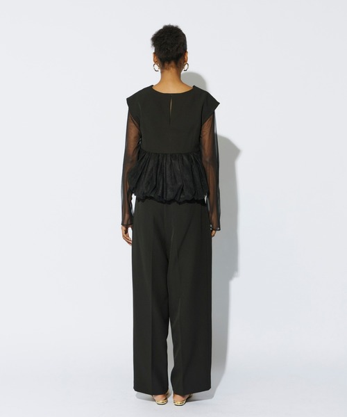 セール】peplum tulle set up pants dress ペプラムチュール