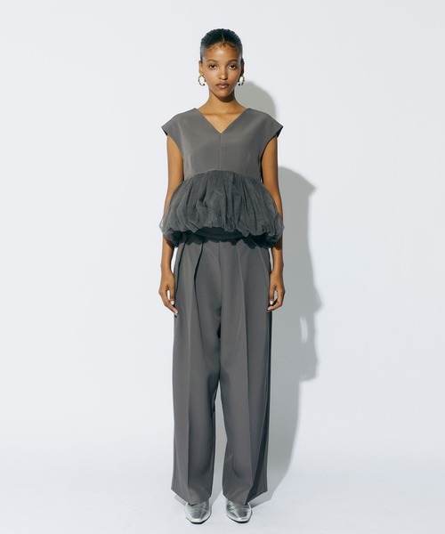 ANDRESD（アンドレスド）の「peplum tulle set up pants dress
