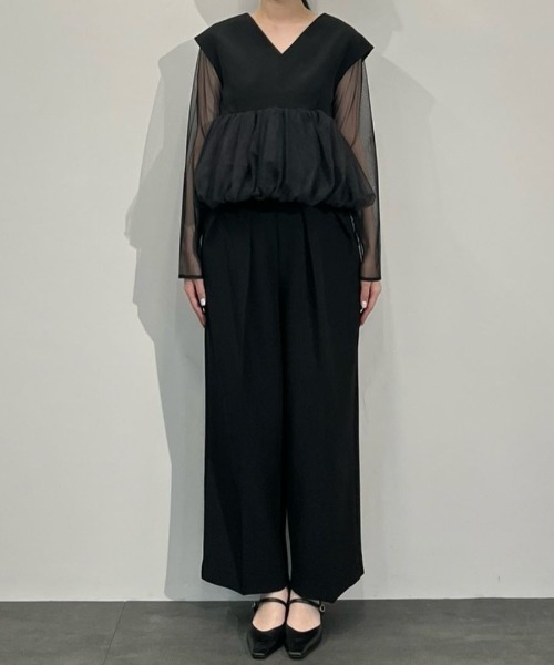 セール】ペプラムチュールセットアップパンツドレス / peplum tulle