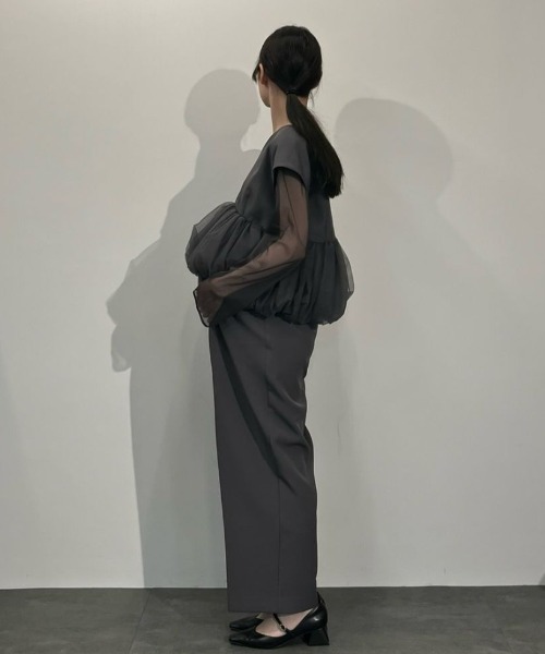 セール】peplum tulle set up pants dress ペプラムチュール