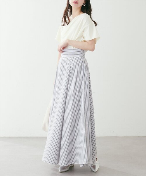 natural couture（ナチュラルクチュール）の「ドレープカットプルオーバー（Tシャツ/カットソー・レディース・サックスブルー/オフホワイト/イエロー/ブラック・FREE）」の12枚目の写真