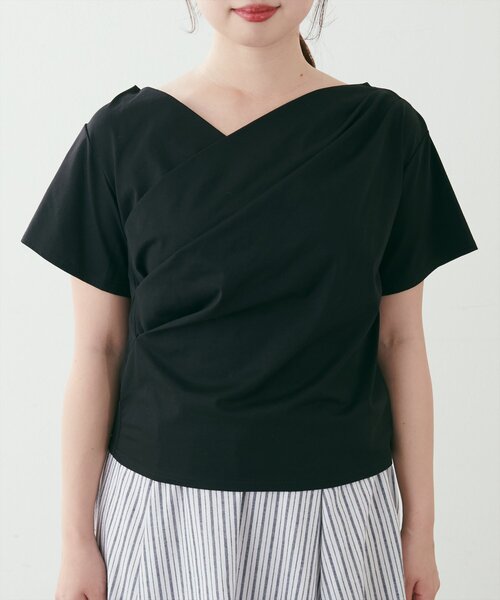 natural couture（ナチュラルクチュール）の「ドレープカットプルオーバー（Tシャツ/カットソー・レディース・サックスブルー/オフホワイト/イエロー/ブラック・FREE）」の17枚目の写真