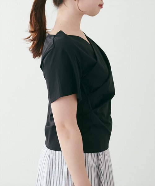 natural couture（ナチュラルクチュール）の「ドレープカットプルオーバー（Tシャツ/カットソー・レディース・サックスブルー/オフホワイト/イエロー/ブラック・FREE）」の20枚目の写真