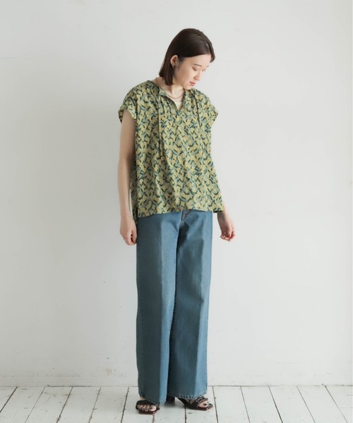 NOMBRE IMPAIR(ノンブルアンペール)の「リンドウPT スキッパーフレンチブラウス(シャツ/ブラウス・レディース・カーキ/チャコールグレー・FREE)」の13枚目の写真