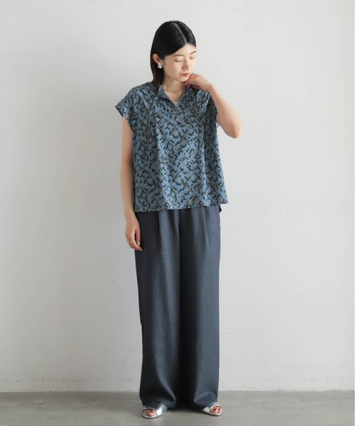 NOMBRE IMPAIR(ノンブルアンペール)の「リンドウPT スキッパーフレンチブラウス(シャツ/ブラウス・レディース・カーキ/チャコールグレー・FREE)」の17枚目の写真