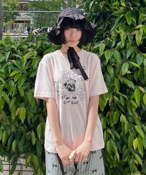 Candy Stripper（キャンディストリッパー）の「TINY RIOT Tシャツ（Tシャツ/カットソー・レディース・オフホワイト/ライトブルー/ブラック/ピンク・M/L/XL）」の16枚目の写真