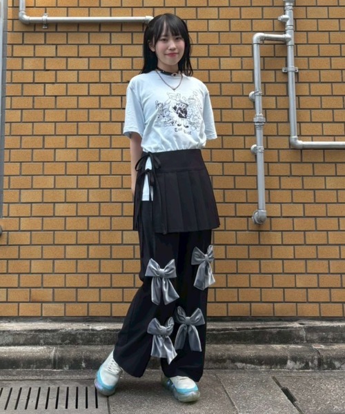 Candy Stripper（キャンディストリッパー）の「TINY RIOT Tシャツ（Tシャツ/カットソー・レディース・オフホワイト/ライトブルー/ブラック/ピンク・M/L/XL）」の13枚目の写真