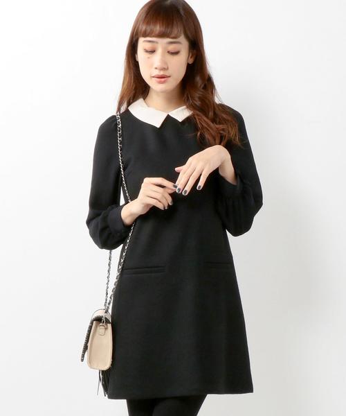 Jewel Changes ジュエルチェンジズ の Joc 異素材 襟付き ワンピース 3 ワンピース Wear