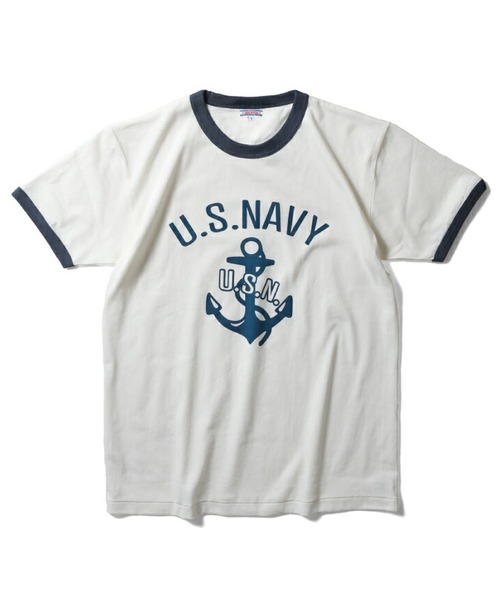 セール】HOUSTON リンガーTシャツ(USN)（Tシャツ/カットソー