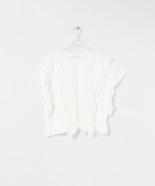 LAATO(ラート)の「frill frill tee(Tシャツ/カットソー・レディース・ホワイト/ブラウン/ダークグレー/グレー/ブルー系その他・FREE)」の11枚目の写真