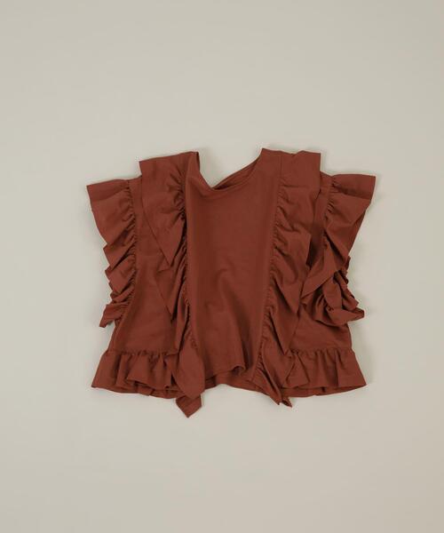 LAATO(ラート)の「frill frill tee(Tシャツ/カットソー・レディース・ホワイト/ブラウン/ダークグレー/グレー/ブルー系その他・FREE)」の19枚目の写真