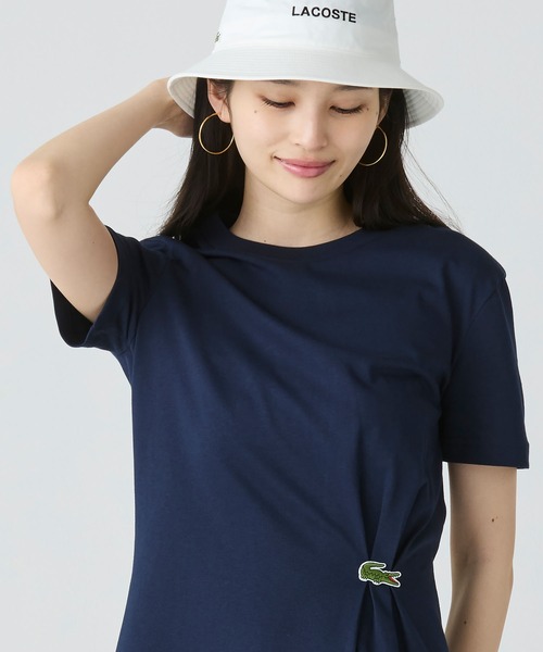 すぐ届く [LACOSTE] ワニロゴプリーツTシャツドレス セール】ラコステ LACOSTE ワニロゴプリーツTシャツドレス