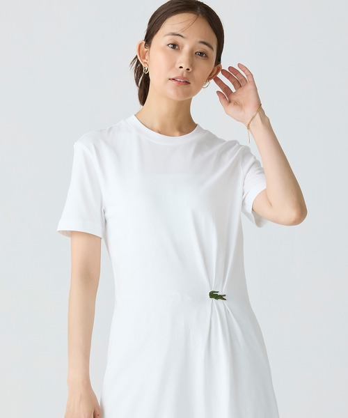 LACOSTE（ラコステ）の「ワニロゴプリーツTシャツドレス  /ワンピース（ワンピース・レディース・ホワイト/ネイビー・34/38/36/40）」の9枚目の写真