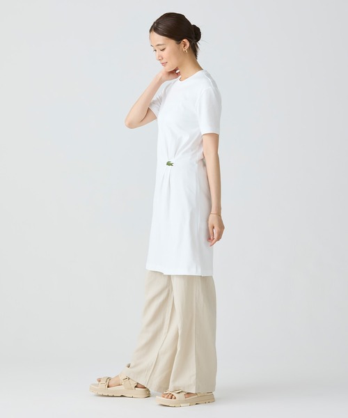 LACOSTE ワニロゴプリーツTシャツドレス ／ワンピース LACOSTE ワンピース ワニロゴプリーツTシャツドレス /ワンピース