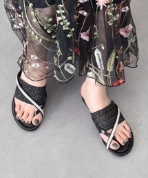 ITALIAN SHOEMAKERS | 【ITALIAN SHOEMAKERS】ビジュークロスストラップトングサンダル(952352)(サンダル)