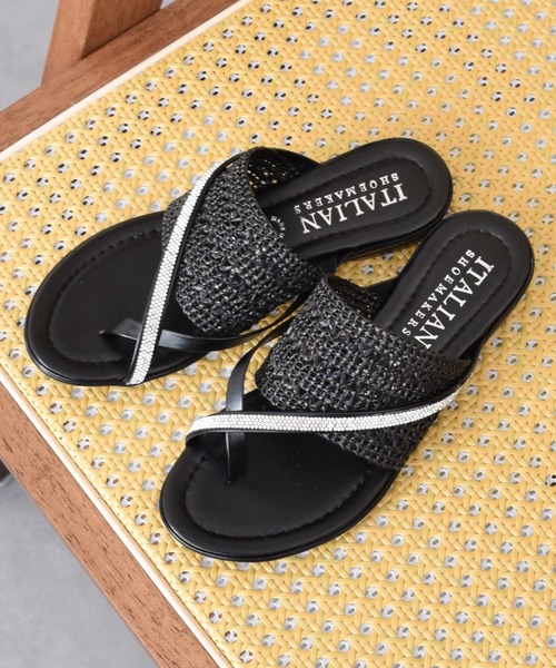 ITALIAN SHOEMAKERS（イタリアンシューメーカー）の「【ITALIAN SHOEMAKERS】ビジュークロスストラップトングサンダル(952352)（サンダル・レディース・ブラック系その他/ベージュ系その他・38/35/36/37）」の9枚目の写真