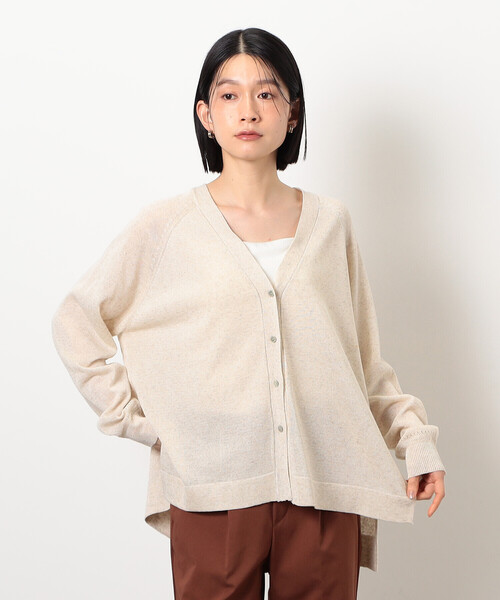 COMME CA ISM(コムサイズム)の「リネン混カーディガン(カーディガン/ボレロ・レディース・キナリ/ブルー/チャコール・FREE)」の2枚目の写真