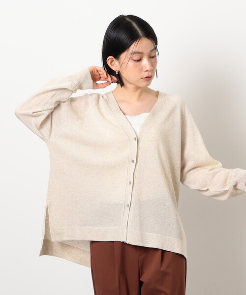 COMME CA ISM(コムサイズム)の「リネン混カーディガン(カーディガン/ボレロ・レディース・キナリ/ブルー/チャコール・FREE)」の6枚目の写真