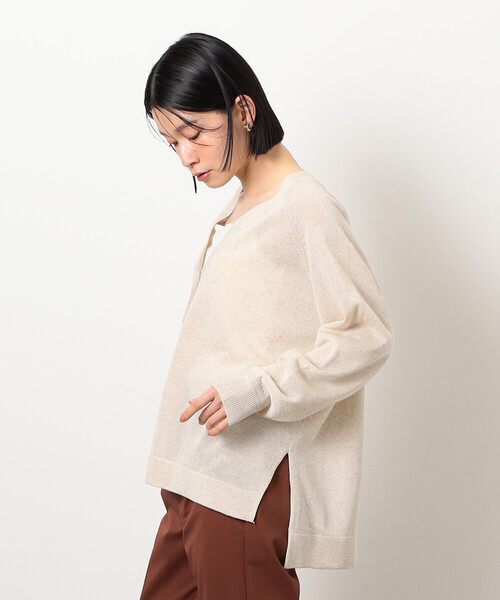 COMME CA ISM(コムサイズム)の「リネン混カーディガン(カーディガン/ボレロ・レディース・キナリ/ブルー/チャコール・FREE)」の8枚目の写真