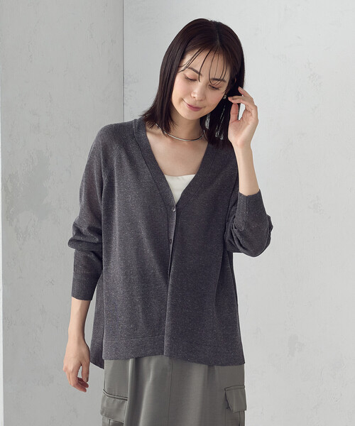 COMME CA ISM(コムサイズム)の「リネン混カーディガン(カーディガン/ボレロ・レディース・キナリ/ブルー/チャコール・FREE)」の16枚目の写真