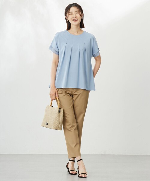 J.PRESS(ジェイプレス)の「【WEB限定・洗える】シャンブレーサテン テーパード パンツ(その他パンツ・レディース・ベージュ系/ダルブルー系/黄土色系/ネイビー系・7/9/11/13)」の13枚目の写真