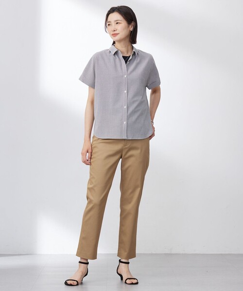 J.PRESS(ジェイプレス)の「【WEB限定・洗える】シャンブレーサテン テーパード パンツ(その他パンツ・レディース・ベージュ系/ダルブルー系/黄土色系/ネイビー系・7/9/11/13)」の16枚目の写真