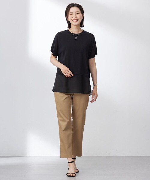 J.PRESS(ジェイプレス)の「【WEB限定・洗える】シャンブレーサテン テーパード パンツ(その他パンツ・レディース・ベージュ系/ダルブルー系/黄土色系/ネイビー系・7/9/11/13)」の17枚目の写真