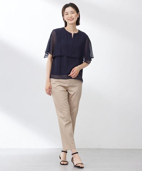 J.PRESS(ジェイプレス)の「【WEB限定・洗える】シャンブレーサテン テーパード パンツ(その他パンツ・レディース・ベージュ系/ダルブルー系/黄土色系/ネイビー系・7/9/11/13)」の19枚目の写真
