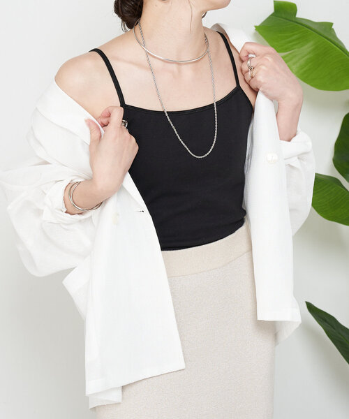 Jena espace merveilleux（ジェナ　エスパスメルヴェイユ）の「カップ付きキャミソール（キャミソール・レディース・グレー/ブラック/オフホワイト・FREE）」の3枚目の写真