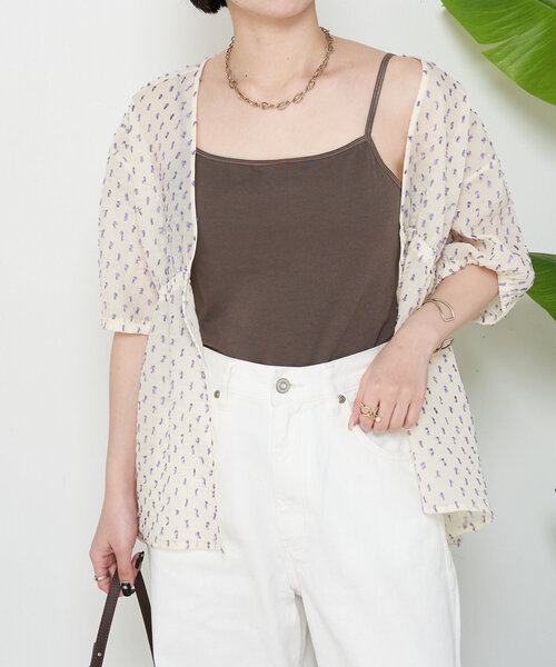 Jena espace merveilleux（ジェナ　エスパスメルヴェイユ）の「カップ付きキャミソール（キャミソール・レディース・グレー/ブラック/オフホワイト・FREE）」の9枚目の写真