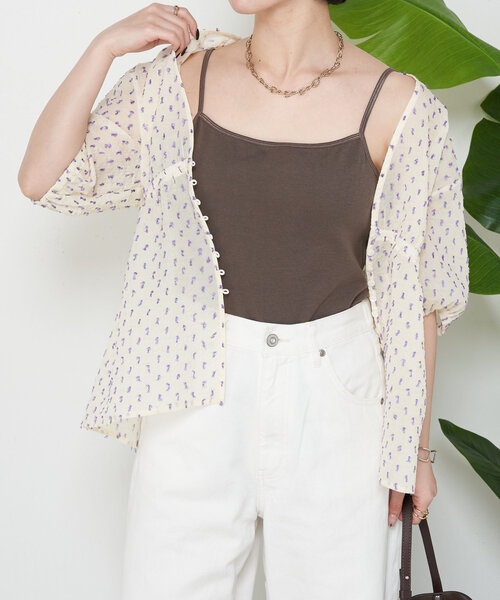 Jena espace merveilleux（ジェナ　エスパスメルヴェイユ）の「カップ付きキャミソール（キャミソール・レディース・グレー/ブラック/オフホワイト・FREE）」の11枚目の写真