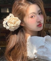 髪飾りViVi【‪Nた】 ゆるふわハイポニーテール×大きめチュール髪飾り♡｜成人式振袖