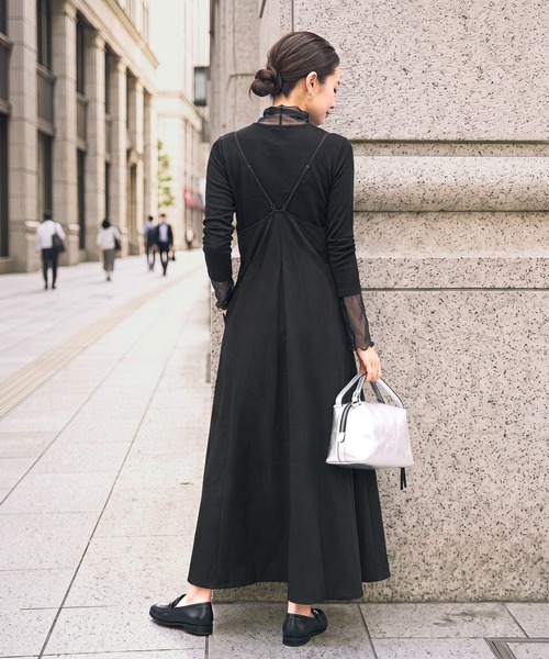 STYLE DELI(スタイルデリ)の「【Made in JAPAN】チュールアクセントリブトップス(Tシャツ/カットソー・レディース・ホワイト/ネイビー/ブラック・MEDIUM)」の6枚目の写真