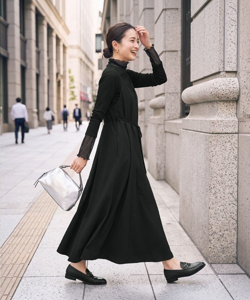 STYLE DELI(スタイルデリ)の「【Made in JAPAN】チュールアクセントリブトップス(Tシャツ/カットソー・レディース・ホワイト/ネイビー/ブラック・MEDIUM)」の7枚目の写真
