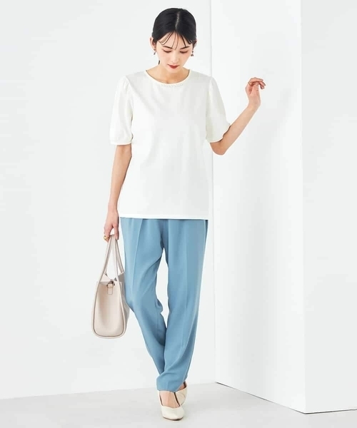 a.v.v（アーヴェヴェ）の「【接触冷感/洗える/イージーケア】美ラクるイージーテーパードパンツ（その他パンツ・レディース・ブルー/アイボリー/ミント/ダークインディゴブルー/グレー系その他/チャコールグレー/ブラック/ネイビー・34/36/40/38/42）」の13枚目の写真