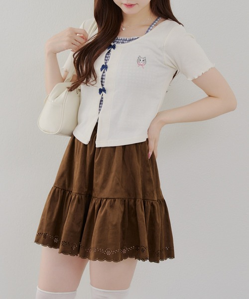 Another Branch olive des olive(アナザーブランチオリーブデオリーブ)の「リボンドッキングカーディガン(Tシャツ/カットソー・レディース・サックスブルー/アイボリー/ネイビー/レッド・FREE)」の10枚目の写真