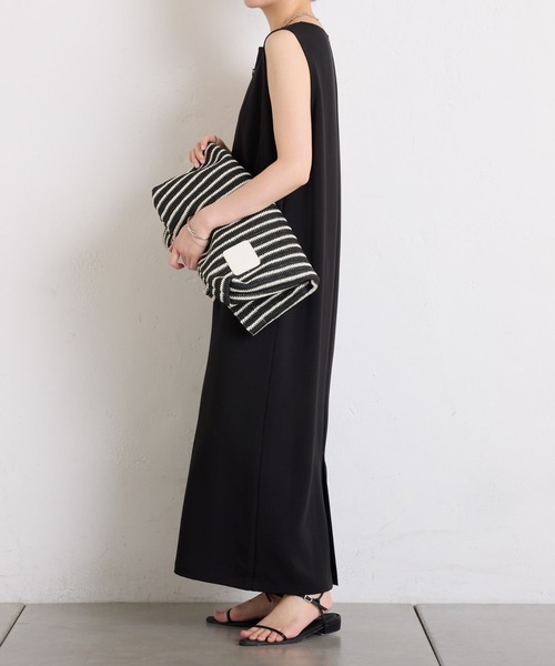 COLLAGE GALLARDAGALANTE（コラージュガリャルダガランテ）の「クールタッチIラインワンピース（ワンピース・レディース・モカ/ブラック/オフホワイト・FREE）」の20枚目の写真