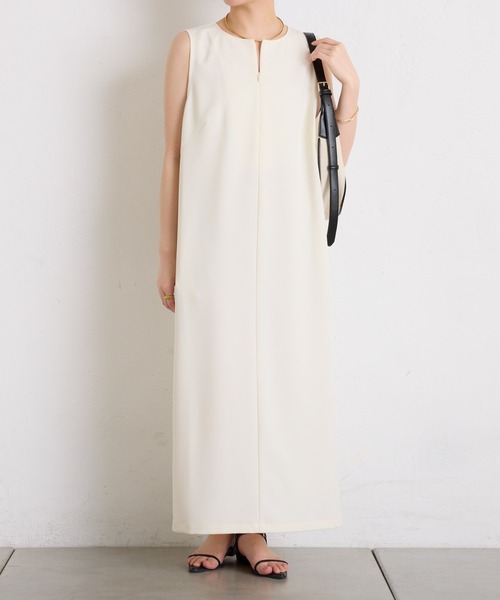 COLLAGE GALLARDAGALANTE（コラージュガリャルダガランテ）の「クールタッチIラインワンピース（ワンピース・レディース・モカ/ブラック/オフホワイト・FREE）」の12枚目の写真