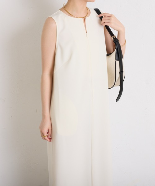 COLLAGE GALLARDAGALANTE（コラージュガリャルダガランテ）の「クールタッチIラインワンピース（ワンピース・レディース・モカ/ブラック/オフホワイト・FREE）」の8枚目の写真