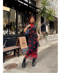 Desigual（デシグアル）の「【Desigual x Tyler McGillivary】ローズペタル マキシスカート ブラック（スカート）」