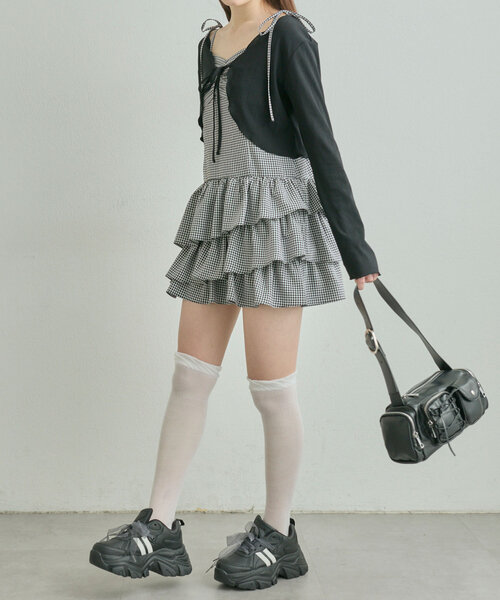 OLIVE des OLIVE（オリーブデオリーブ）の「シアルーズソックス（ソックス/靴下・レディース・ホワイト/ブラック・FREE）」の8枚目の写真